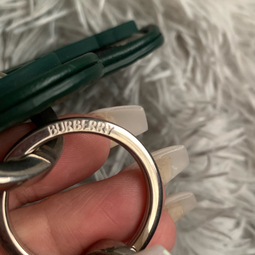Forest Green Burberry Keychain-With Silver Chunky Hardware- Extremely Durable!!! - Picture 2 of 15